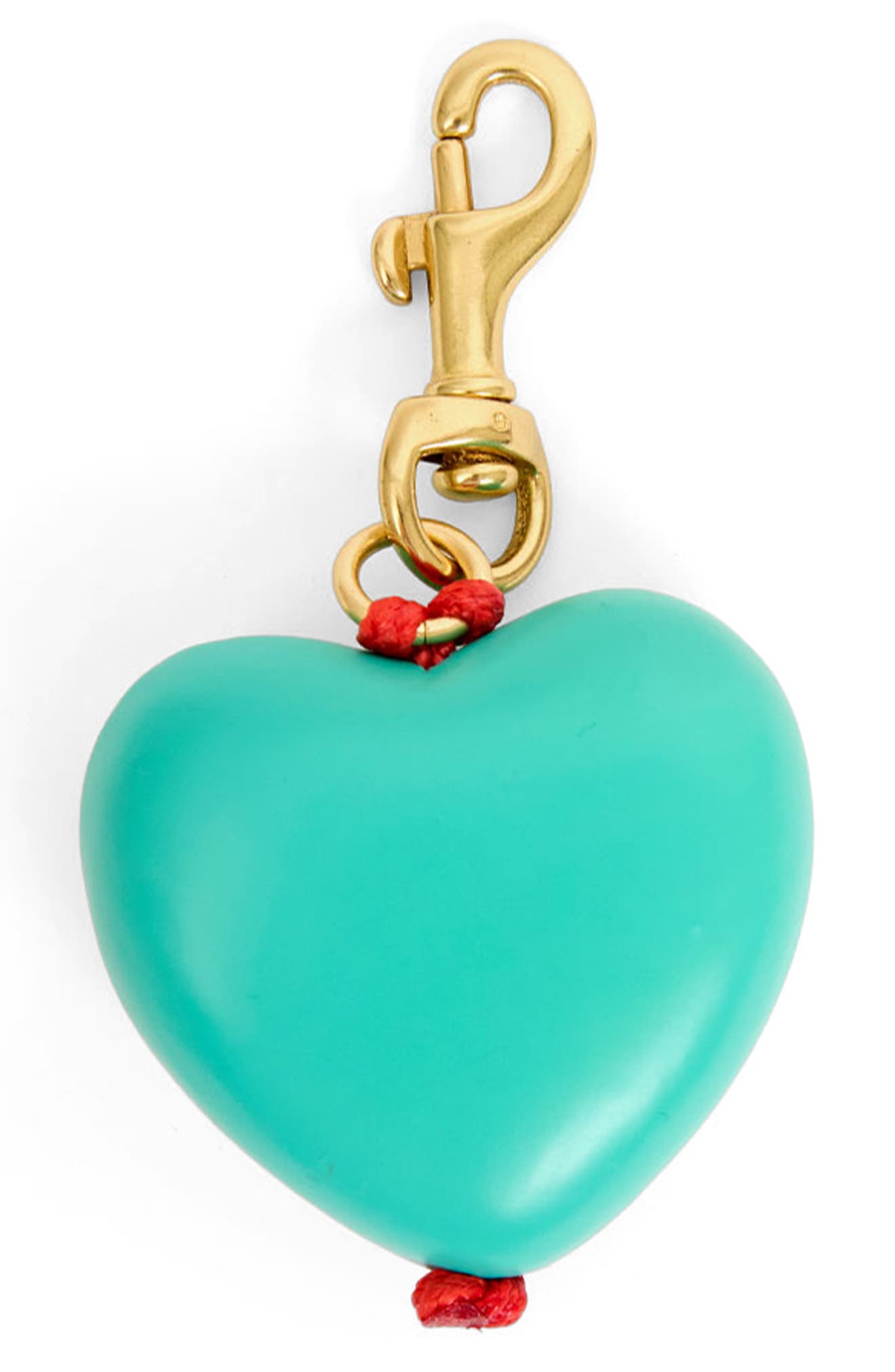 Clare V. Grande Heart Key Fob, Main, color, Turquoise