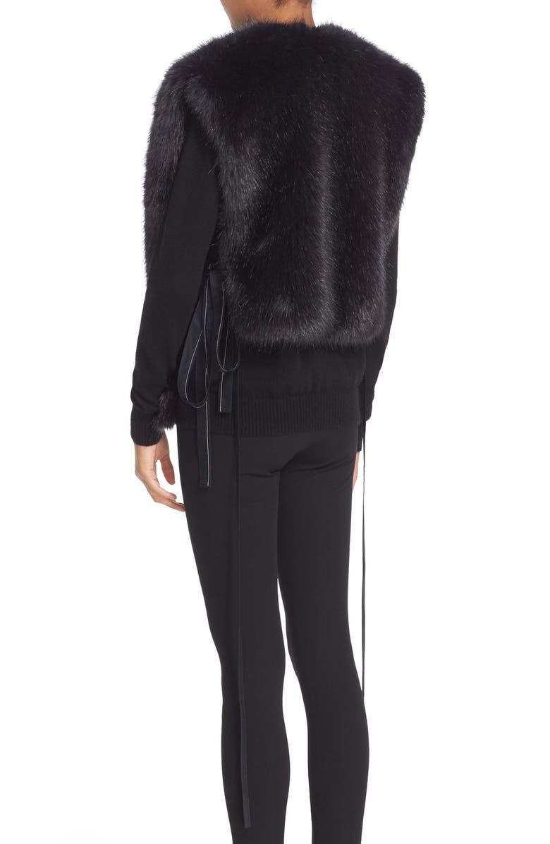 Helmut Lang Faux Fur Wrap Tie Vest, Alternate, color,