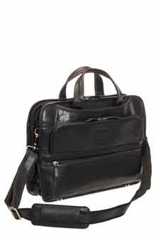 Mancini Triple Compartment Leather Briefcase