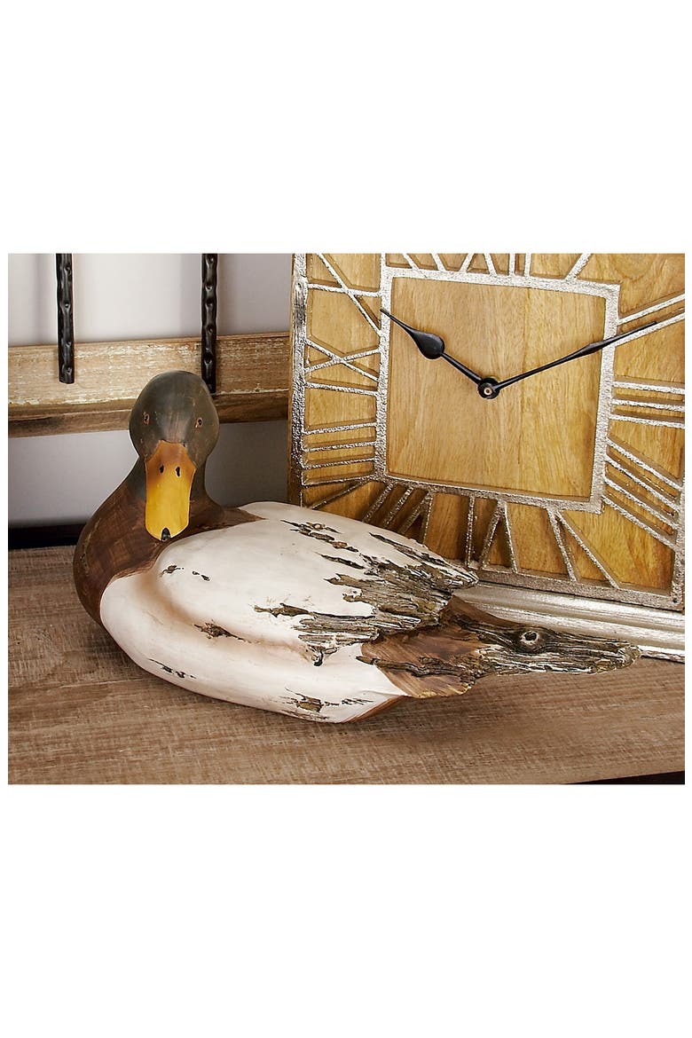 Beige Polystone Rustic Duck Sculpture - Set of 2, Alternate, color, BEIGE