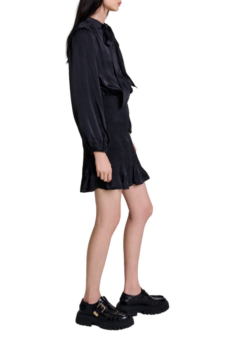 maje Short smocked dress, Alternate, color,