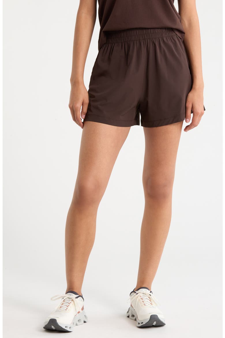 Atlas High Waist Daily Shorts, Main, color, BROWN MOLE