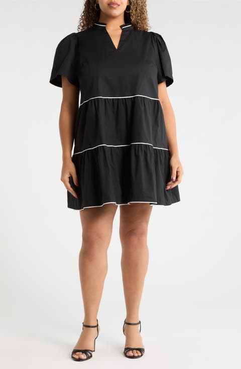 Candace Tiered Mini Dress (Plus Size)