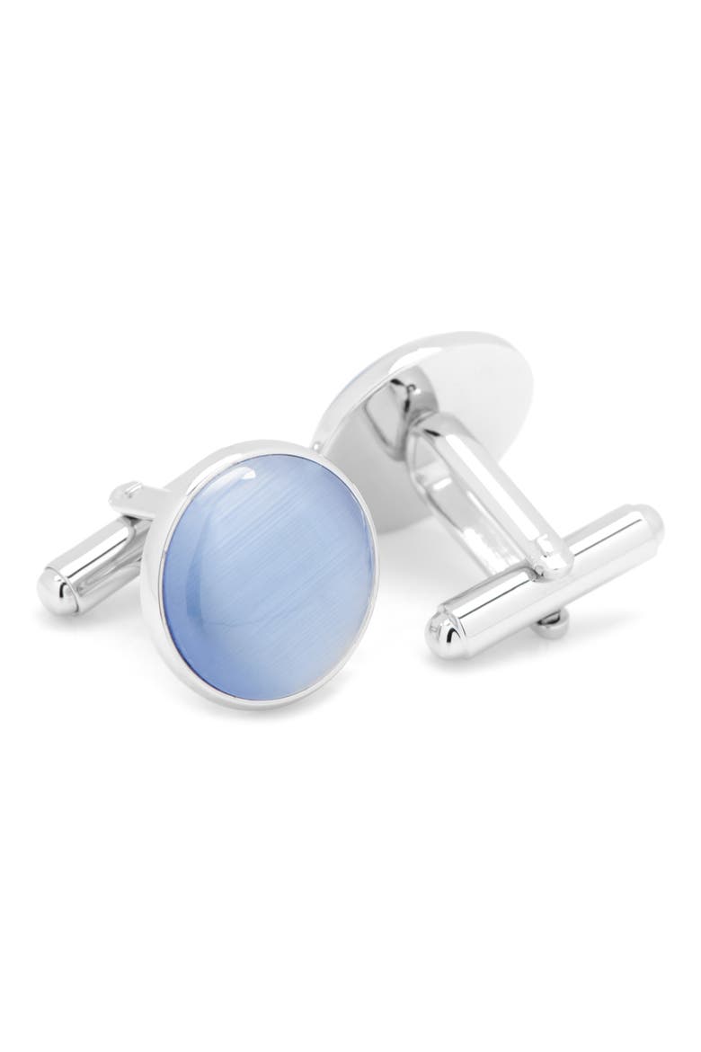 Cat's-Eye Cuff Links, Alternate, color, BLUE