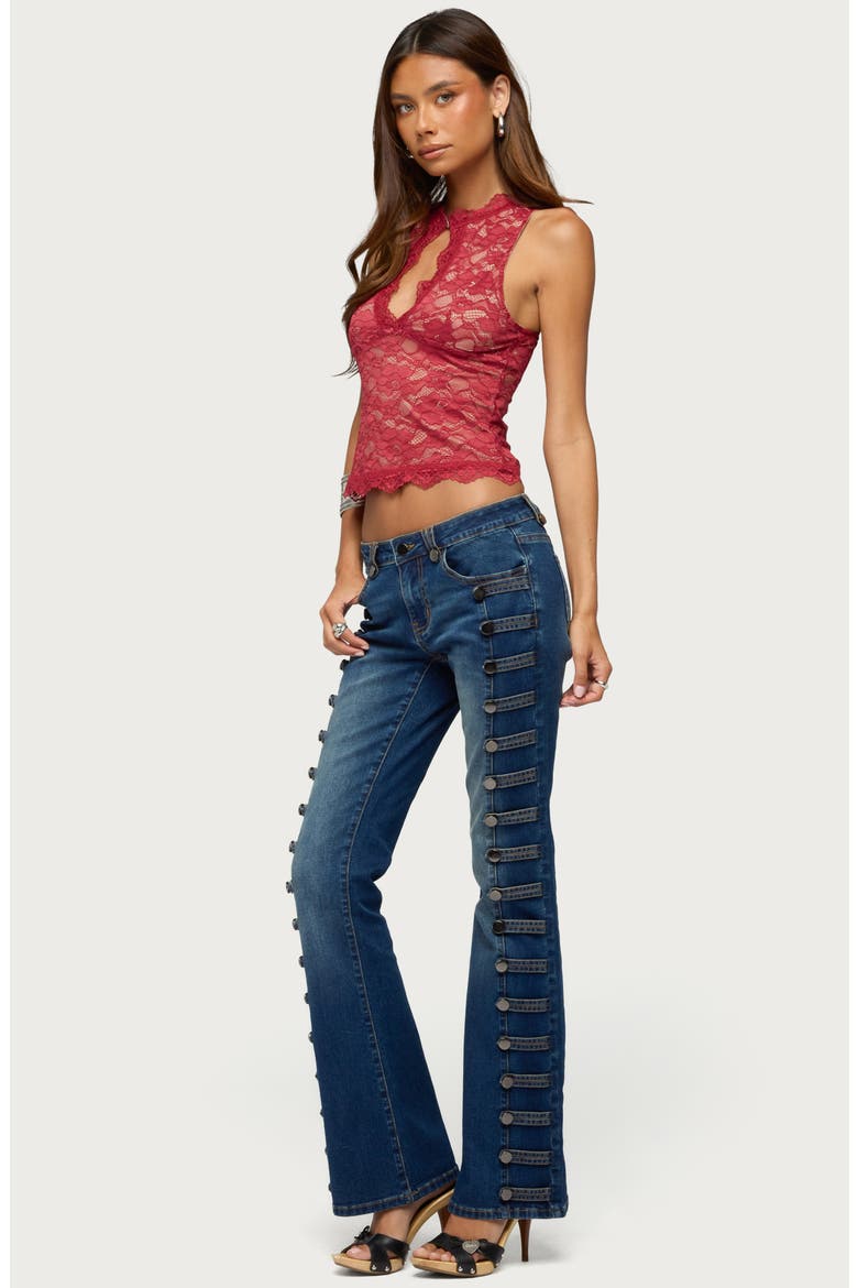 Frieda Keyhole Cutout Lace Top, Alternate, color, BURGUNDY