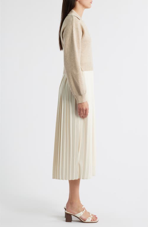 Zoe And Claire Long Sleeve Twofer Sweater Dress In Metallic