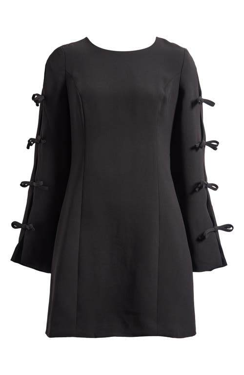 Cece Bow Long Sleeve Sheath Dress In Black