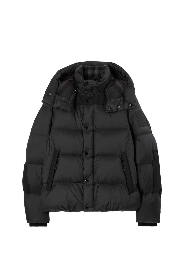 Detachable Sleeve Nylon Puffer Jacket, Alternate, color, Black