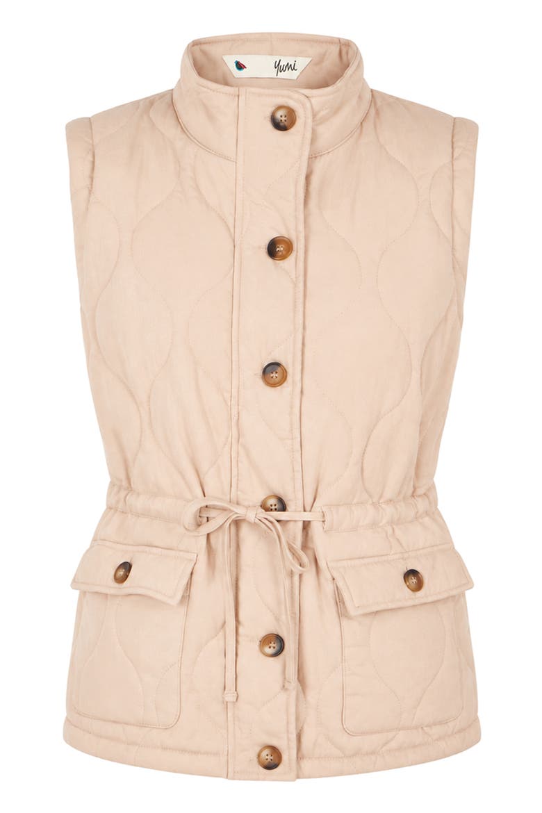 Quilted Utility Gilet, Alternate, color, Taupe