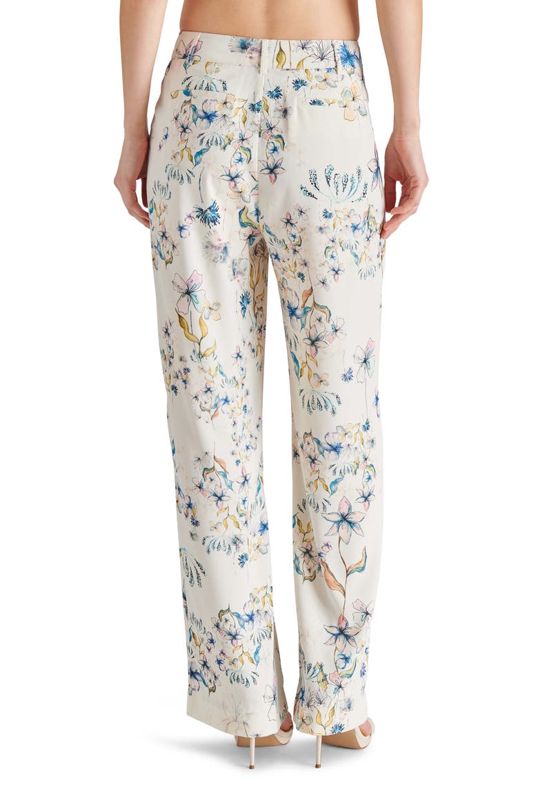 Denia Floral Print Wide Leg Pants, Alternate, color, CREAM