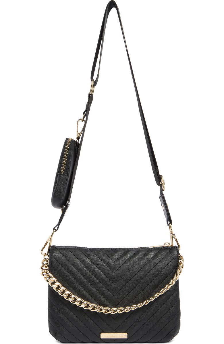 Madden Girl Chevron Quilted Crossbody Bag, Alternate, color,