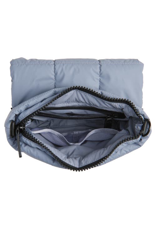 Veecollective Porter Quilted Recycled Nylon Messenger Bag In Gray