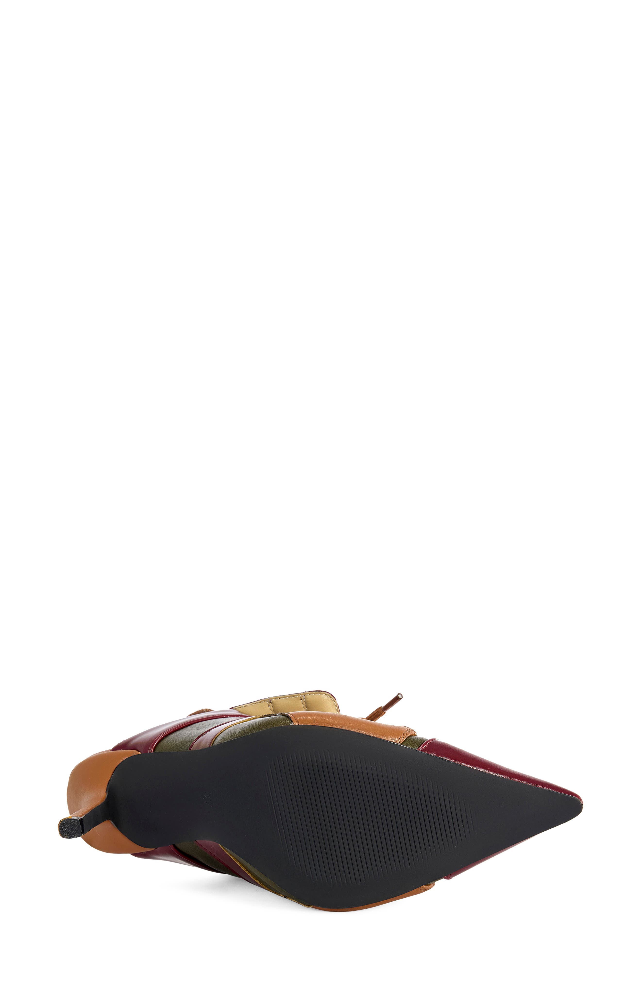 Ambre Lace Up Pointed Toe Bootie, Alternate, color, OLIVE MULTI