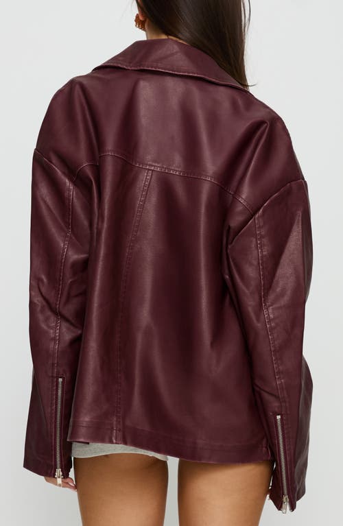 Princess Polly Napolean Faux Leather Jacket In Brown