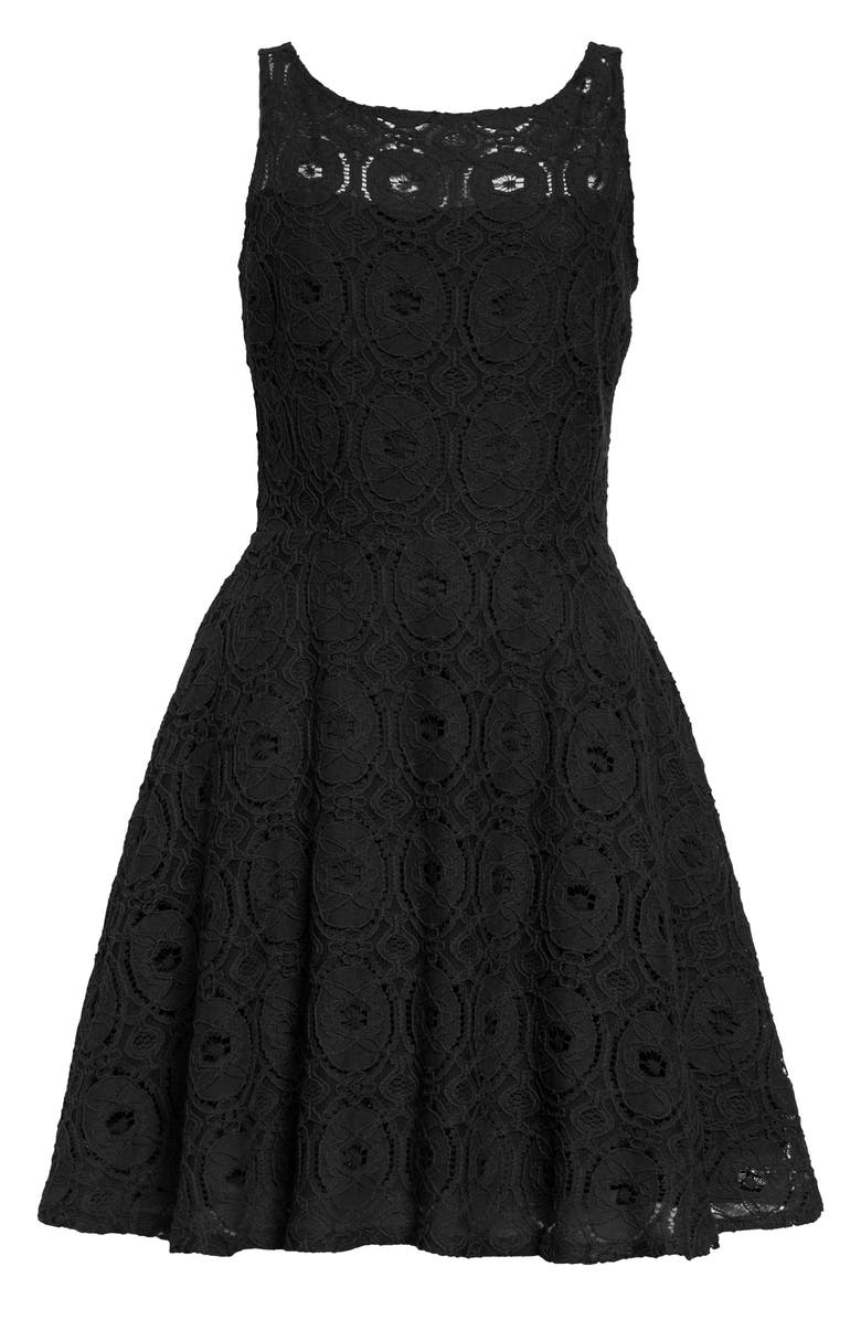 BB Dakota by Steve Madden BB Dakota Renley Lace Fit & Flare Minidress, Main, color,