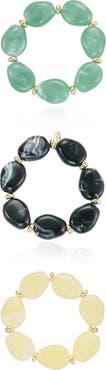 Ettika Set of 3 Resin Stretch Bracelets