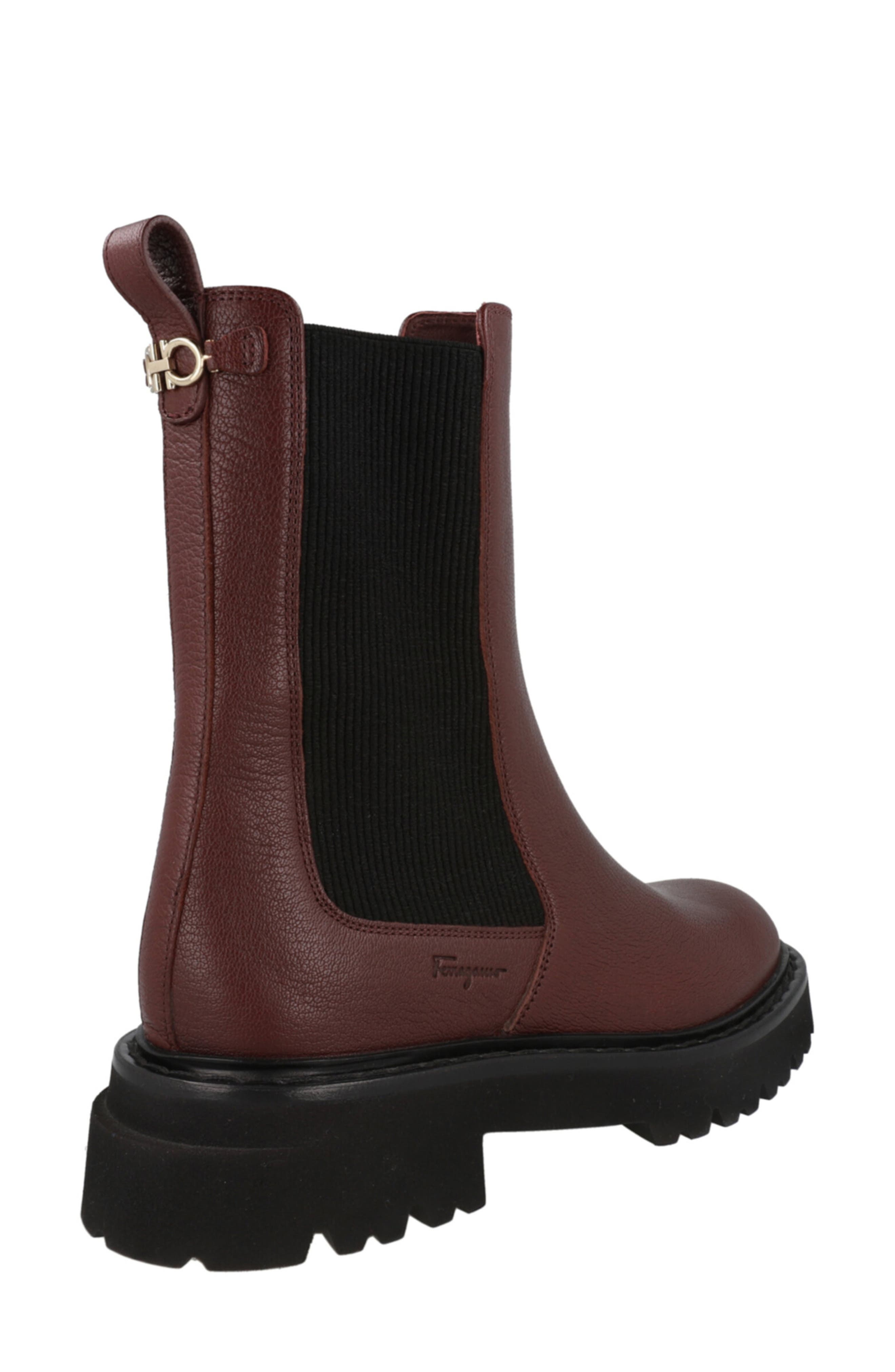 FERRAGAMO Leather Chelsea Boot, Alternate, color, Purple