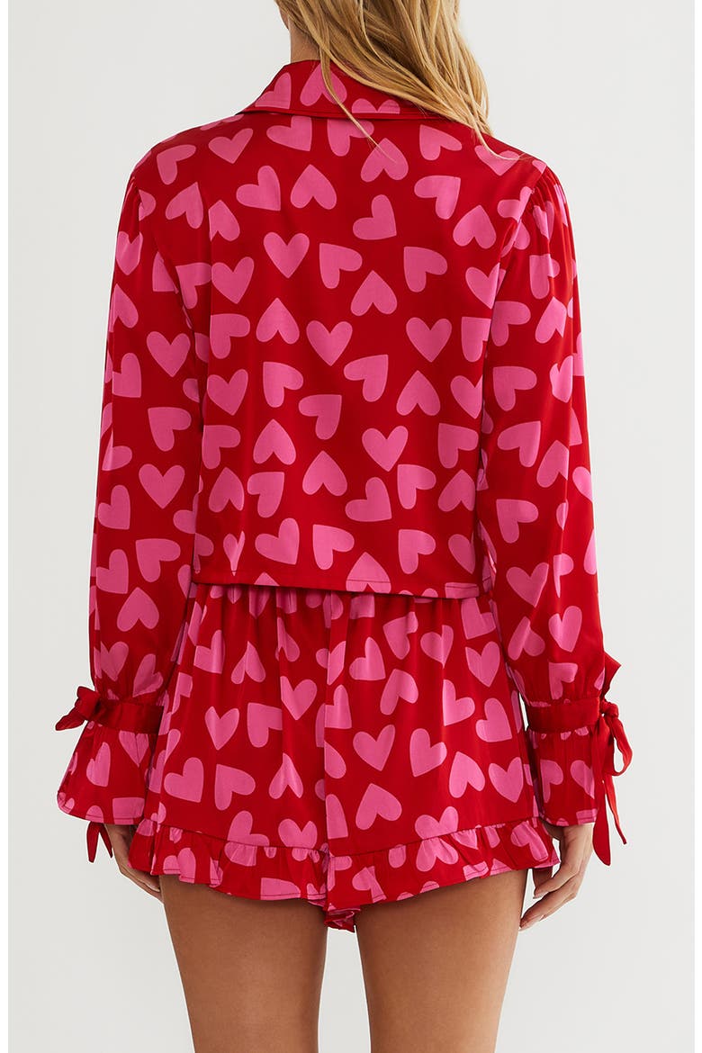 Aurora & Luna Heart Print Short Pajamas, Alternate, color, VALENTINE HEART