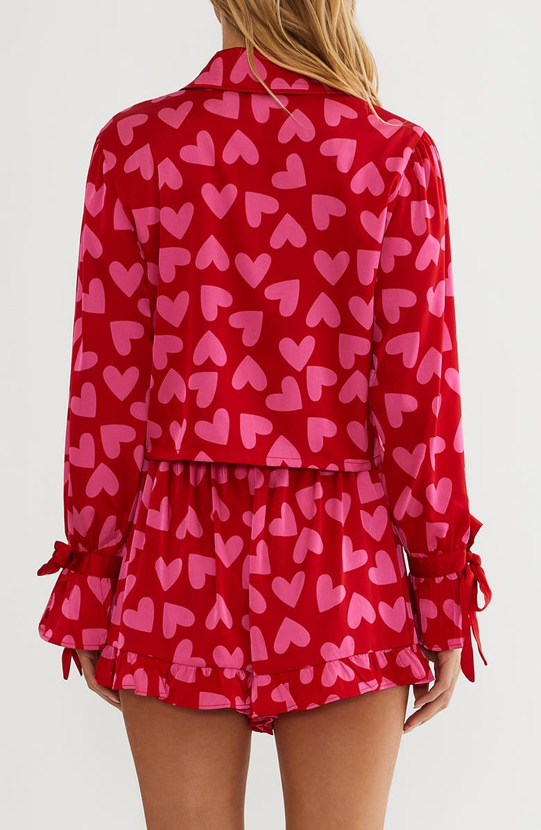 Beach Riot Aurora & Luna Heart Print Short Pajamas, Alternate, color, Valentine Heart