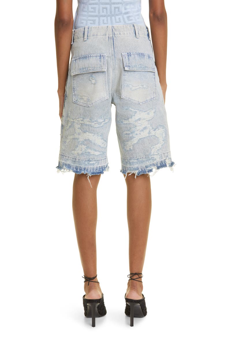 Rip & Repair High Waist Denim Cargo Shorts, Alternate, color, 452-LIGHT BLUE