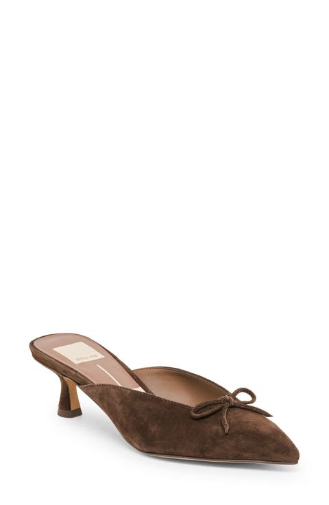 Cleo Pointed Toe Kitten Heel Mule