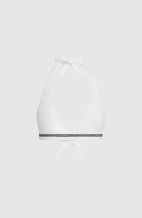Techno jersey bikini top with monili