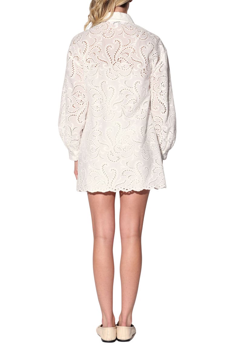 Lauraine Eyelet Cotton Minidress, Alternate, color, WHITE