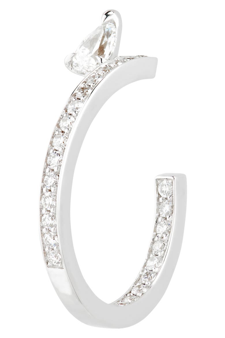Serti Sur Vide Diamond Single Earring, Alternate, color, WHITE GOLD