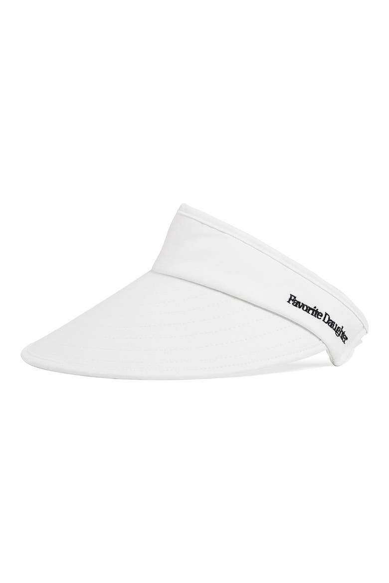 Wide Brim Twill Visor, Alternate, color, WHITE/BLACK