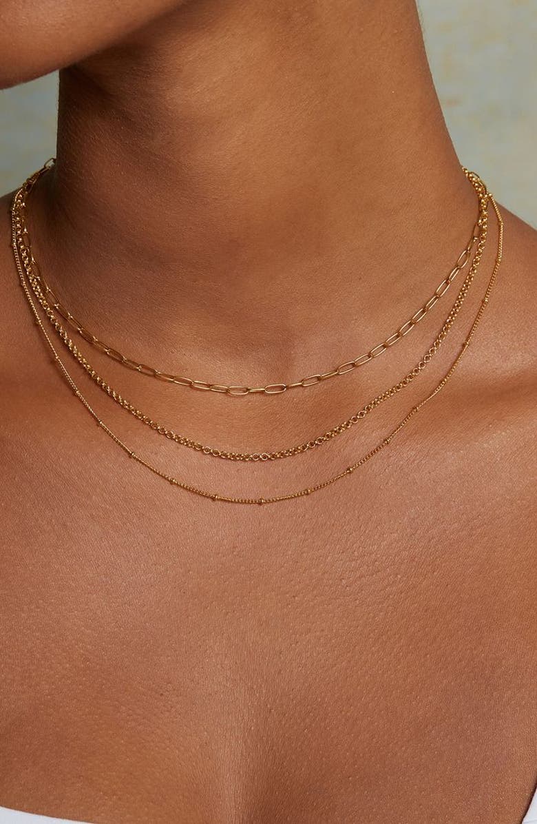 Satya Jewelry Layered Beauty Multiple Chain Necklace, Alternate, color, Metallic Gold