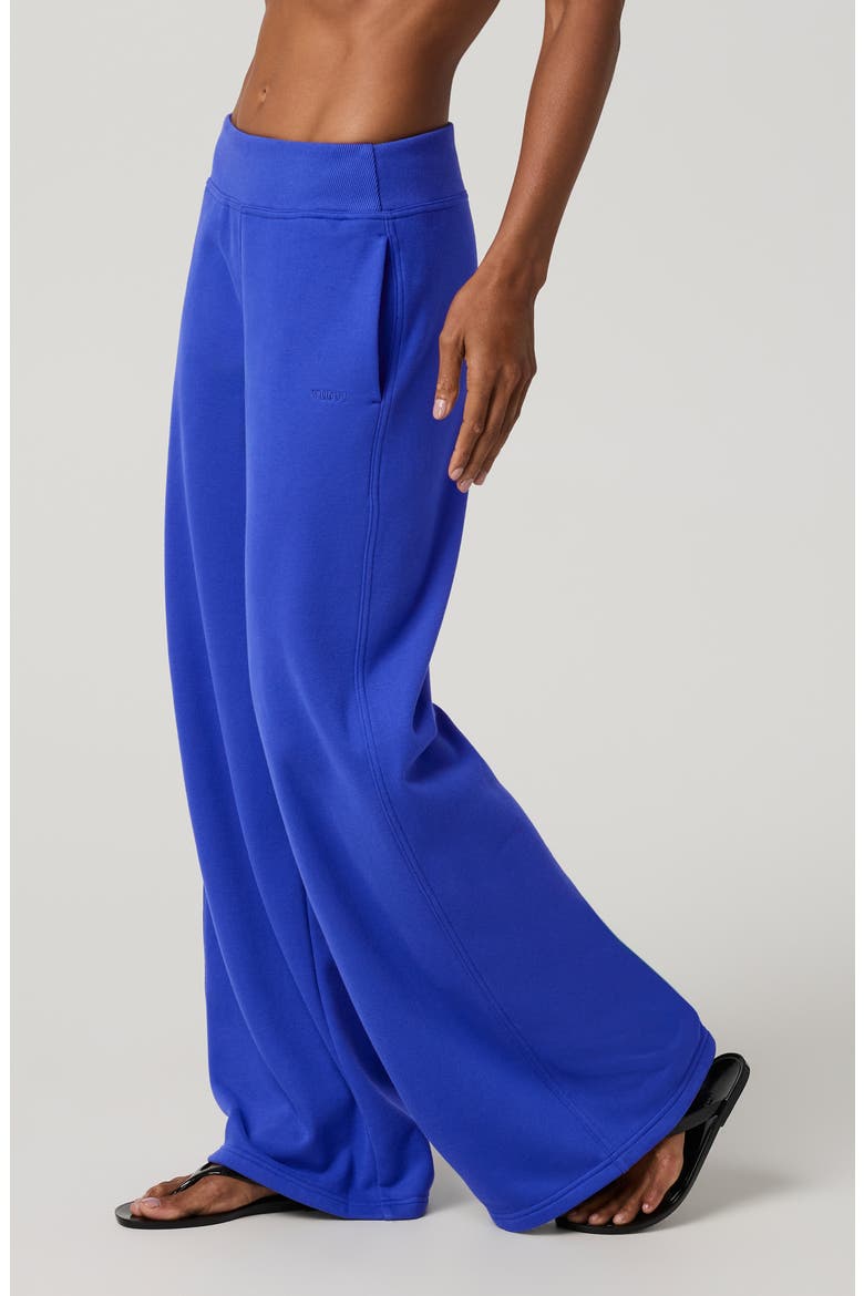 Sedona Mid Rise Wide Leg Sweatpants, Alternate, color, ELECTRIC BLUE