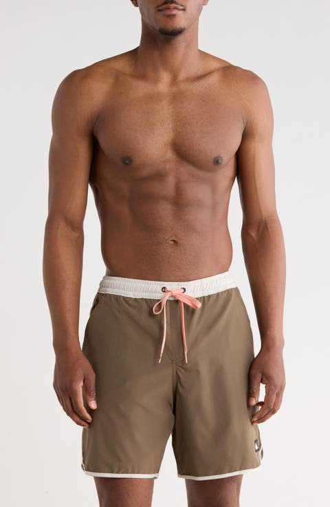Sunsetter Scalloped Hem Volley Board Shorts