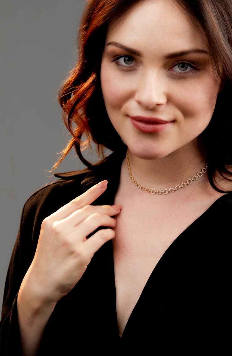 Bony Levy Varda Luxe Link Pavé Diamond Collar Necklace, Alternate, color, 