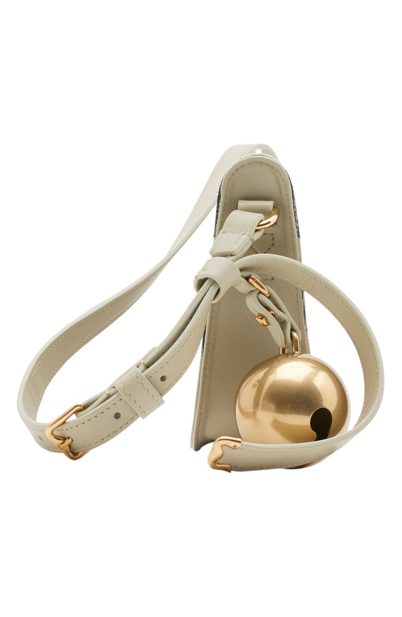 Burberry Mini Shield Check Jacquard Sling Bag, Alternate, color, 