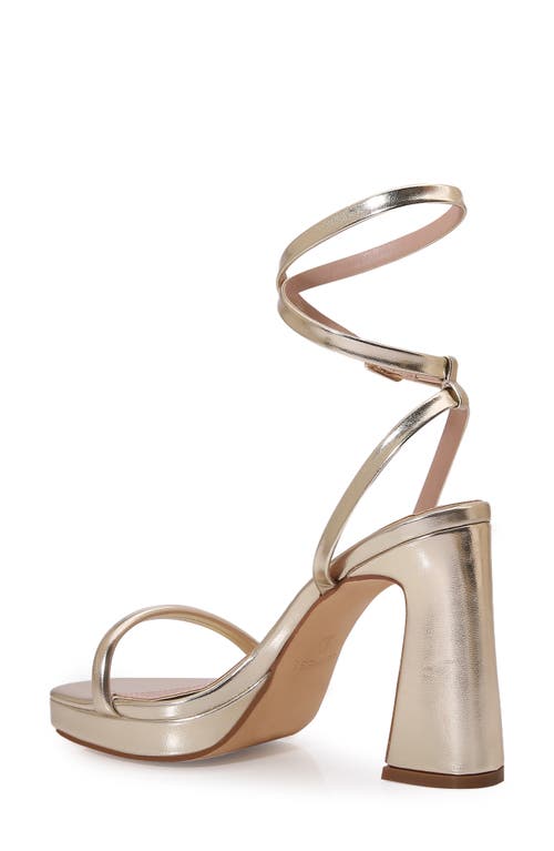 Berness Wraparound Ankle Strap Platform Sandal In Gold