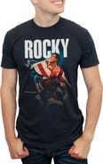 Rocky IV Men's Rocky IV American Flag Movie Poster  Graphic T-Shirt