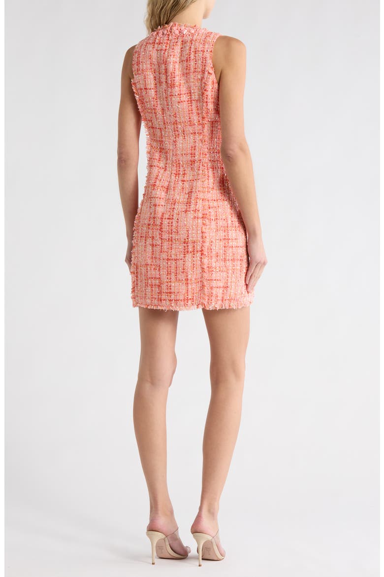 Lucie Ellisella Sleeveless Bouclé Minidress, Alternate, color, PINK POPPY MULTI