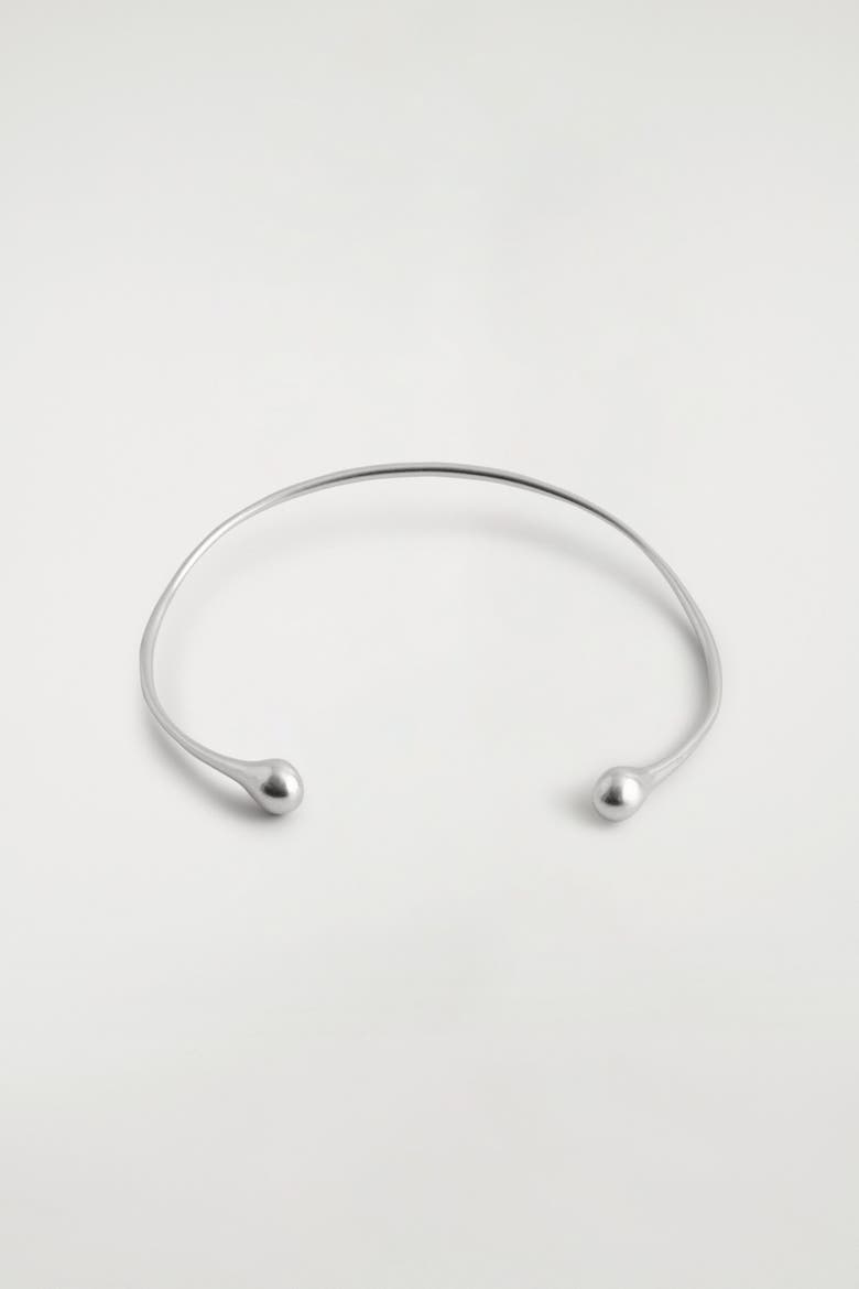 Teardrop Cuff Necklace, Alternate, color, SILVER