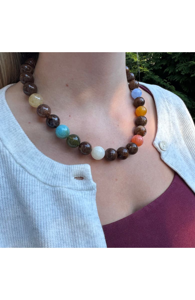 Erin McDermott Jewelry Sweater Weather Necklace, Alternate, color, Brown