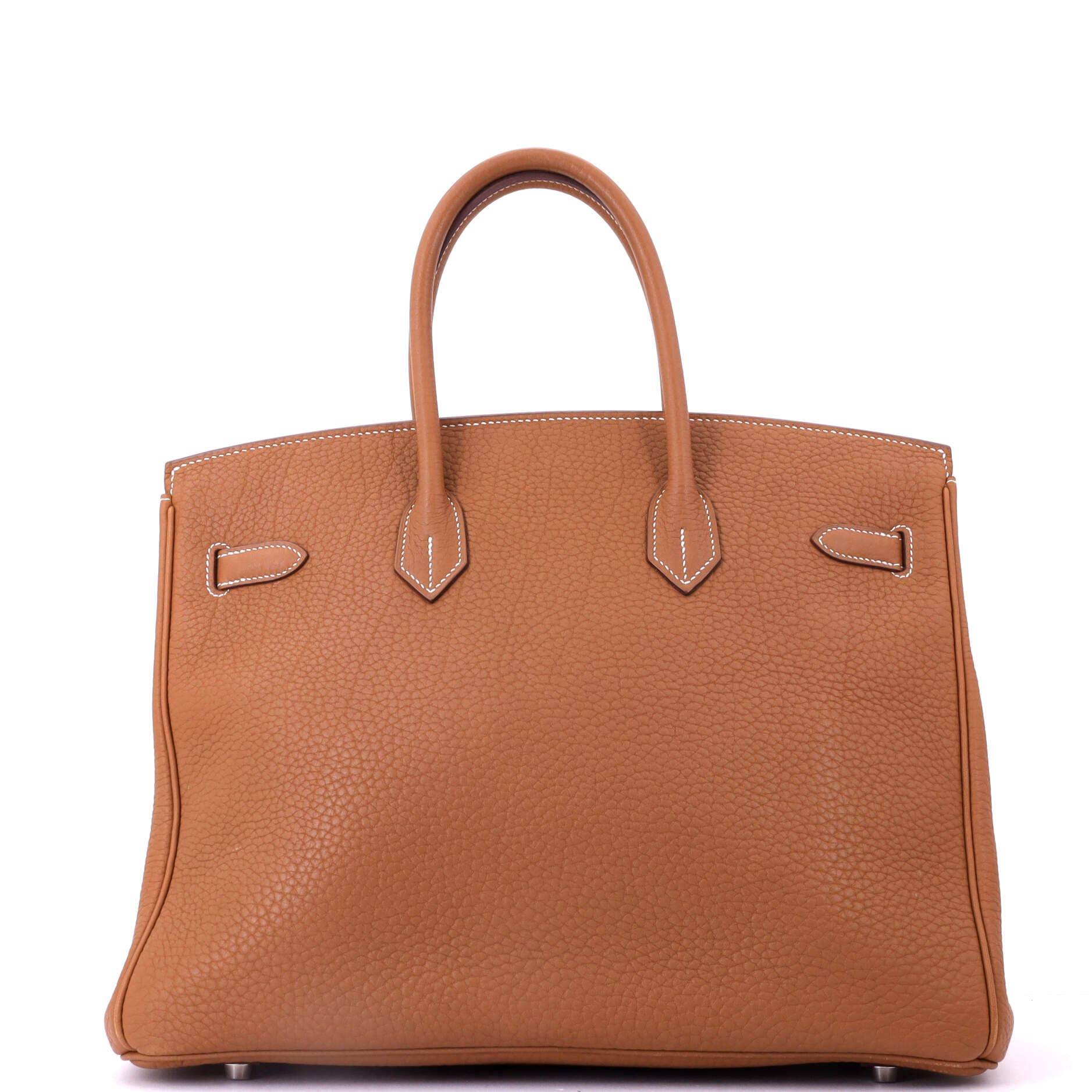 Pre-Owned Hermes Birkin Handbag Brown Fjord with Palladium Hardware 35, Alternate, color, Gold