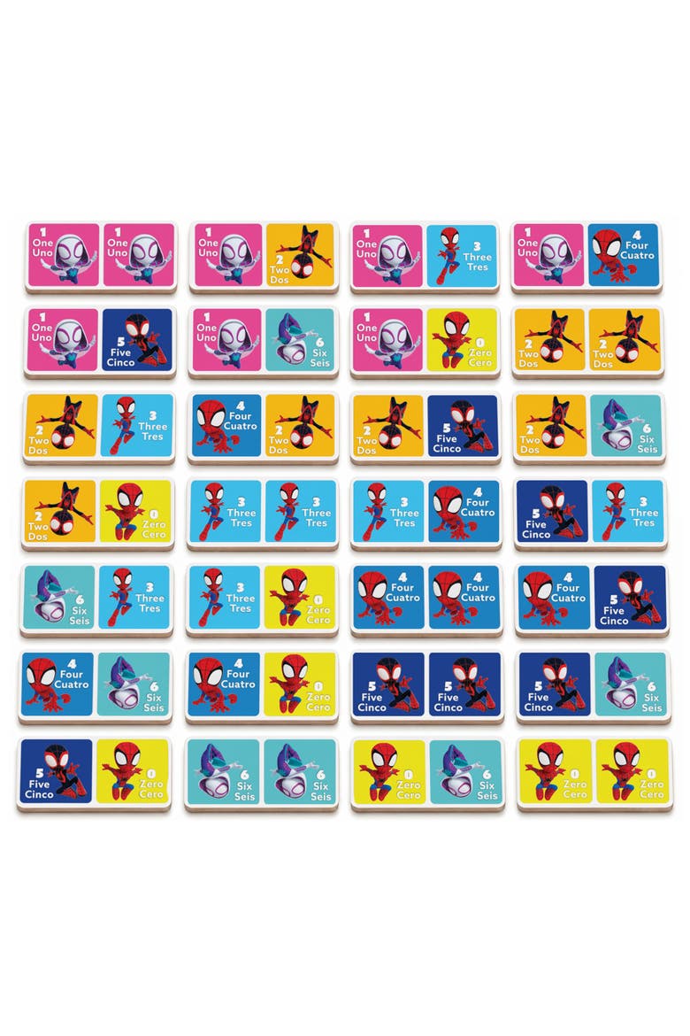 Disney - Spidey & Friends Wood Dominoes, Alternate, color, Multicolor