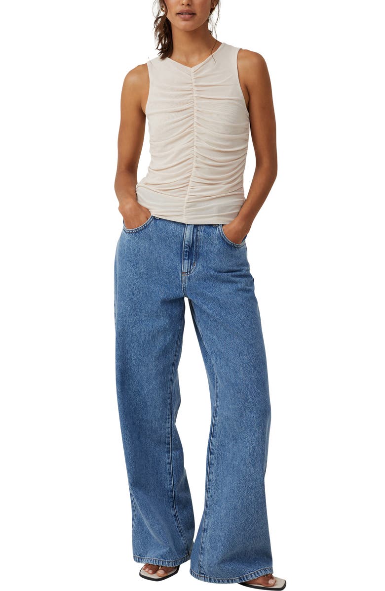 Cotton On Becca Ruched Mesh Sleeveless Top, Alternate, color, 