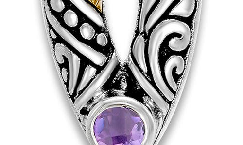 Samuel B. Sterling Silver &18k Gold Marquise Drop Earrings In Purple