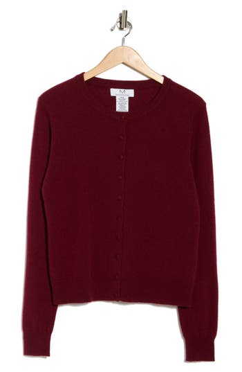 Magaschoni Cashmere Button Front Cardigan In Burgundy