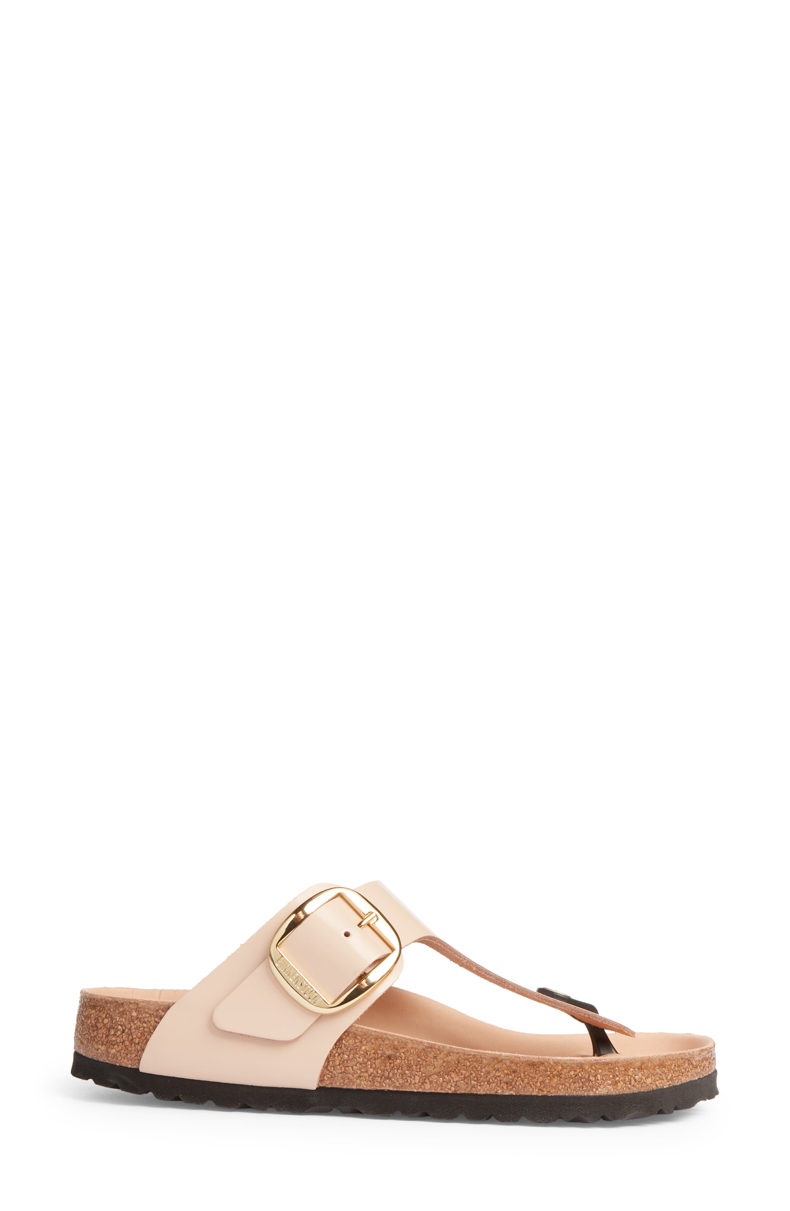 Gizeh Big Buckle Sandal, Alternate, color, HIGH SHINE NEW BEIGE