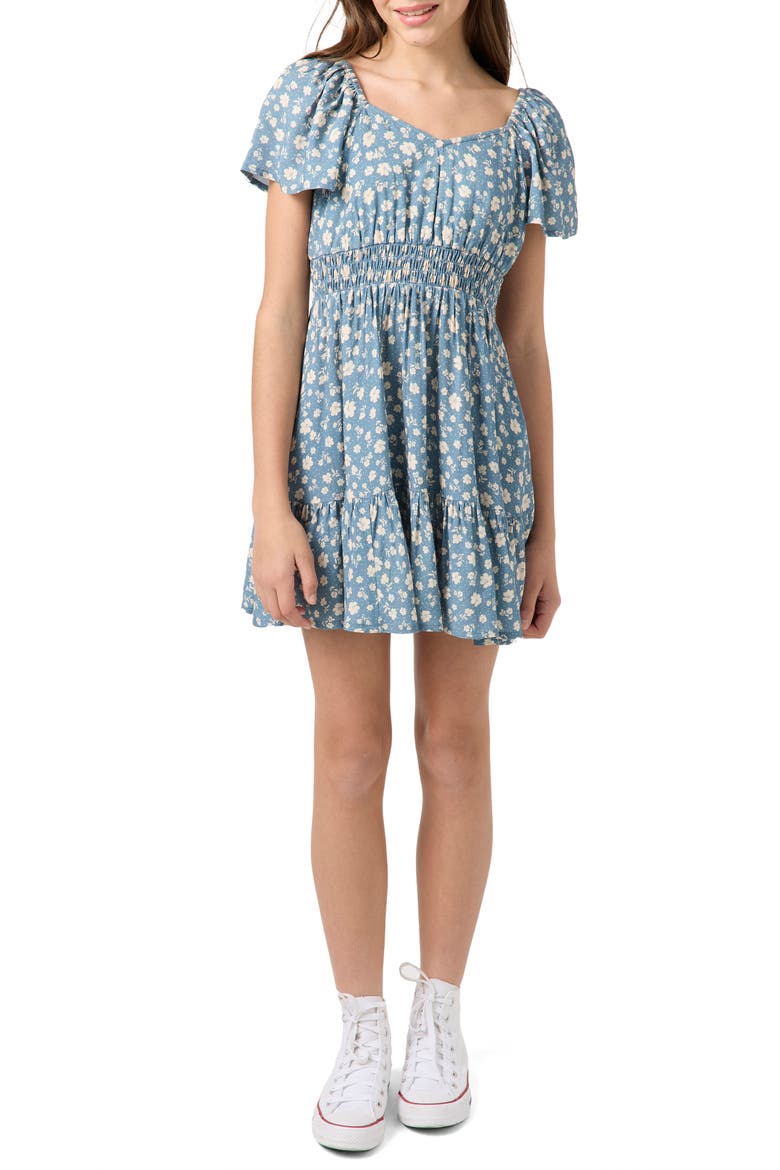 Kids' Langley Primrose Floral Dress, Alternate, color, PROVINCIAL BLUE