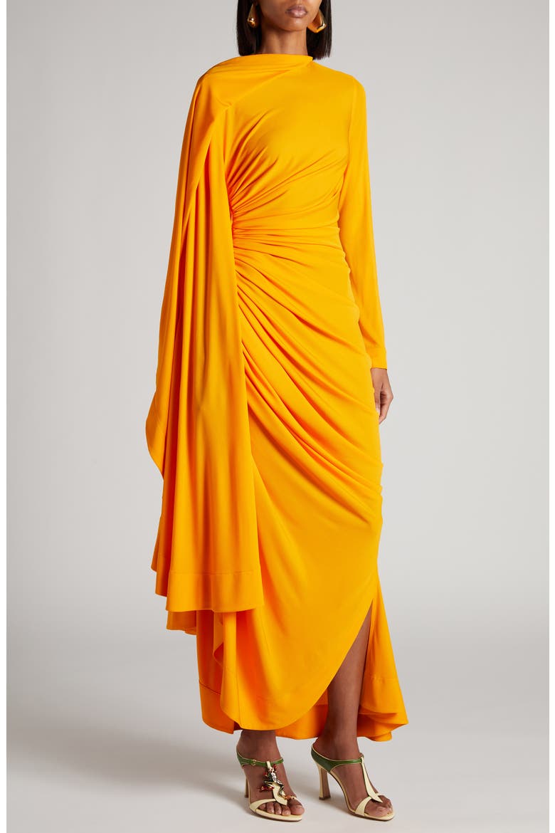 asymmetric drape dress AiiRZ AiiRZ Women's Asymmetric Drape Mini Dress High Neck Short Sleeve Irregular Hem Party Evening Dress Wedding Guest,XS