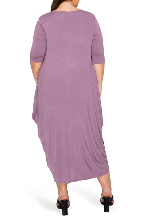 L I V D Evelyn Bubble Hem Jersey Midi Dress In Purple