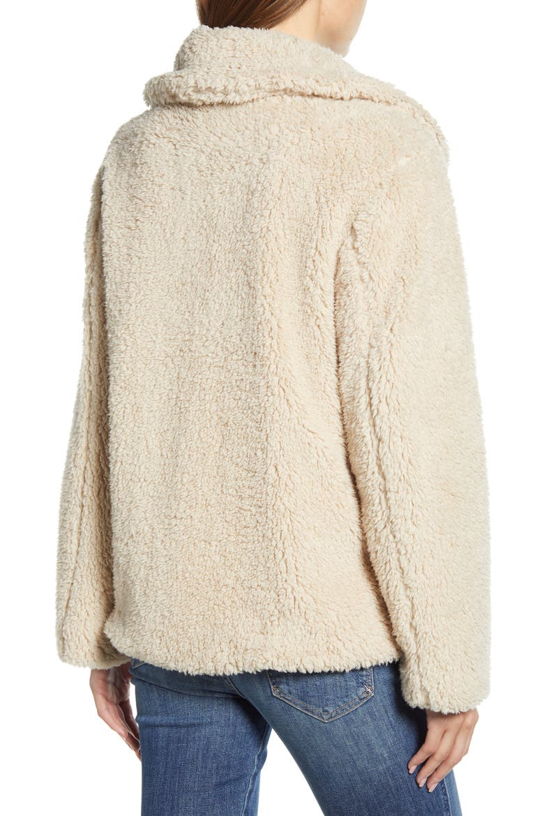 Faux Fur Teddy Coat, Alternate, color, MOONSTONE