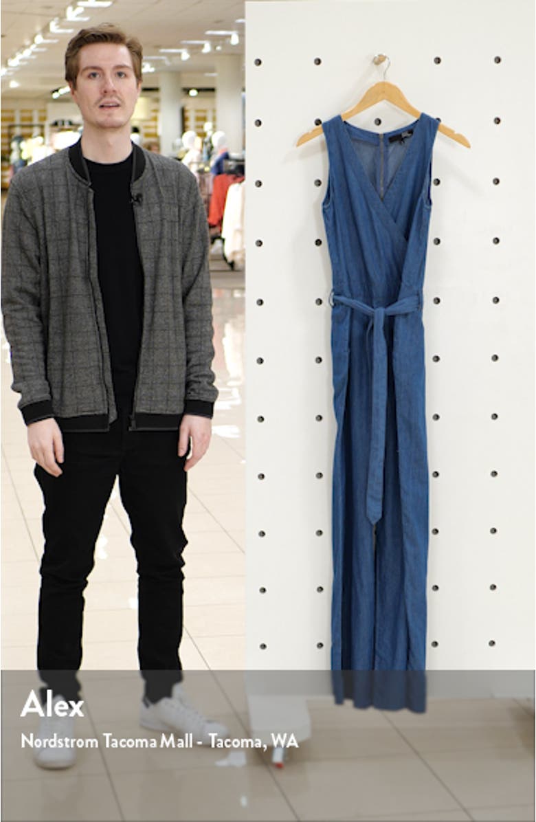 Surplice Chambray Jumpsuit, sales video thumbnail
